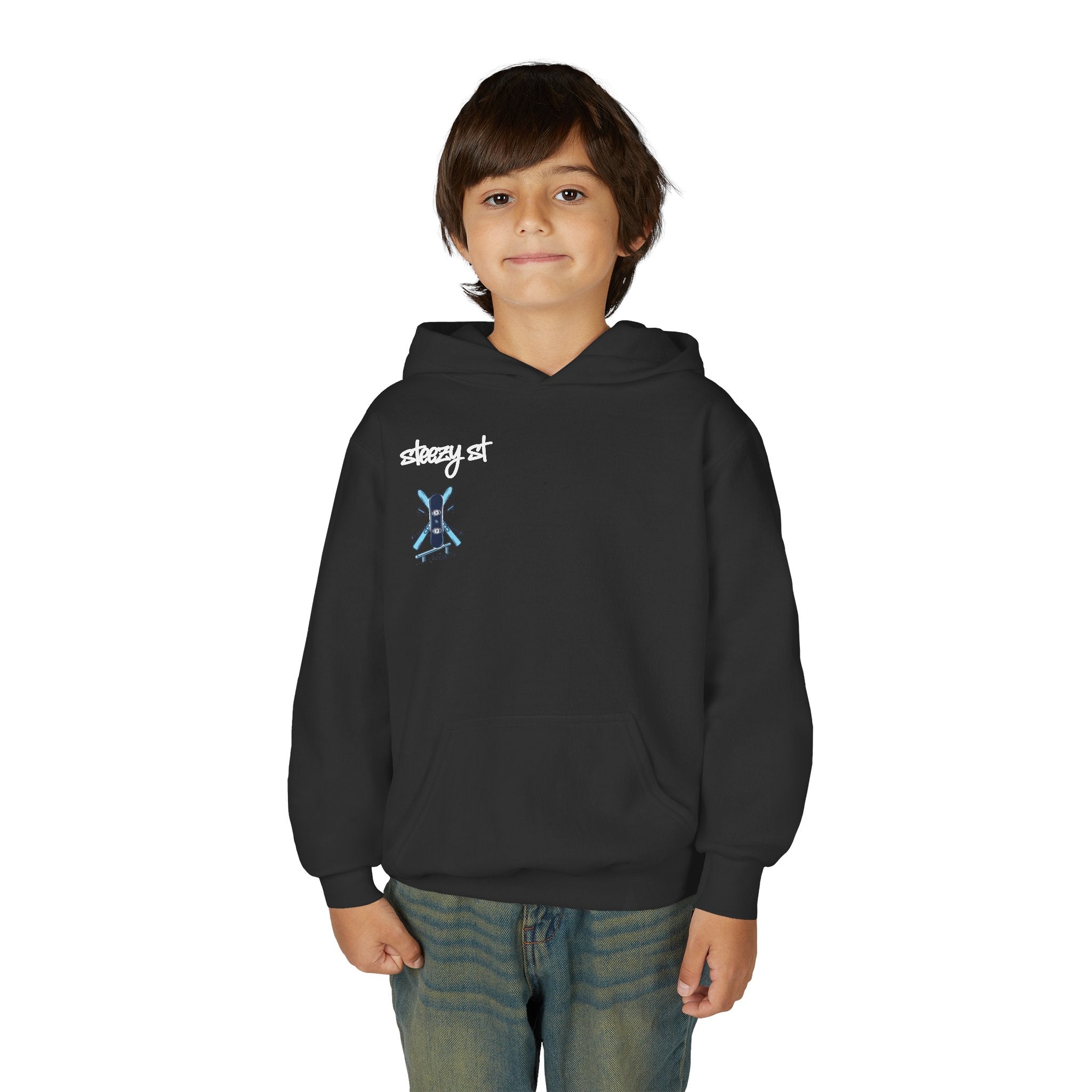 Youth Hoodie — 'Steezy St' Skateboard Graphic Pullover